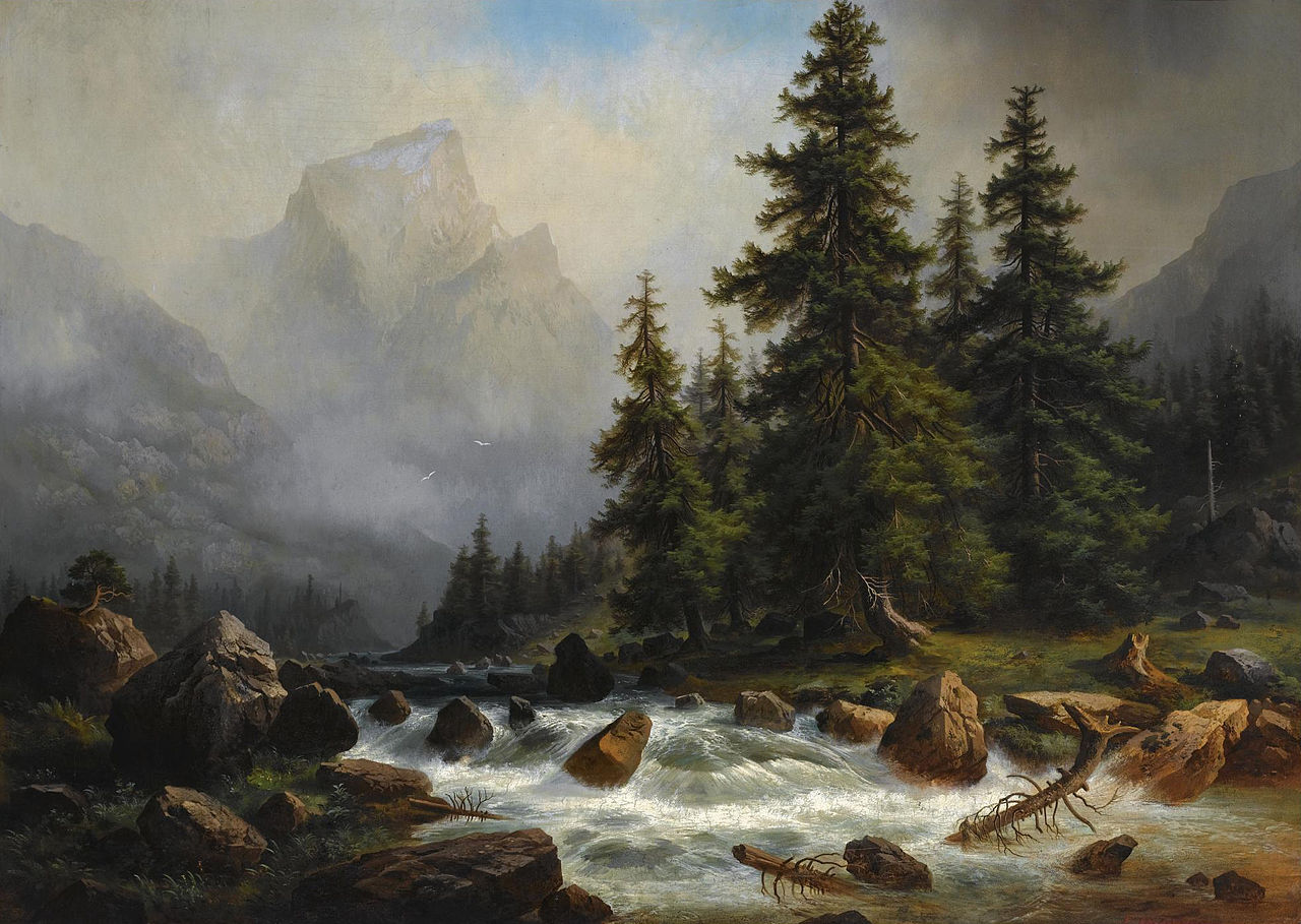 View of Wetterhorn, vintage artwork by Gustav Hausmann, 12x8" (A4) Poster