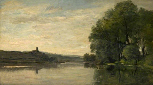 Chateau Gaillard, the Seine at Roche Guyon, vintage artwork by Charles-François Daubigny, A3 (16x12") Poster Print
