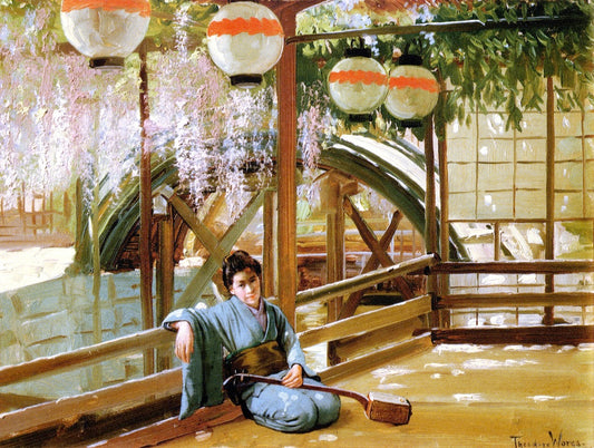 A Japanese Bridge (Kameido Shrine) by Theodore Wores,A3(16x12")Poster