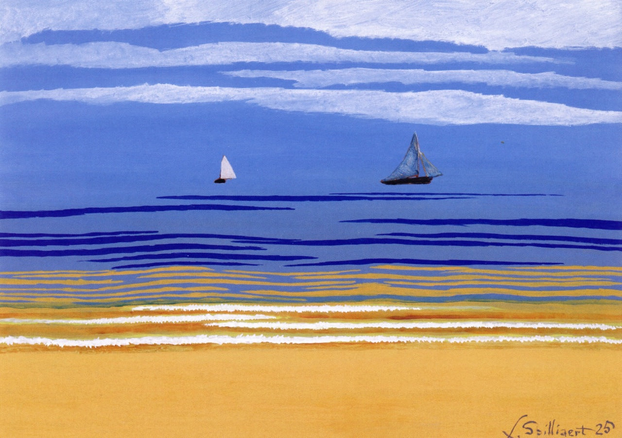 Seascape with Sailboats by Léon Spilliaert,16x12(A3) Poster