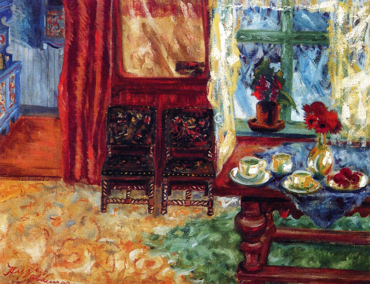 Interior near Asker, vintage artwork by Aksel Waldemar Johannessen, 12x8" (A4) Poster