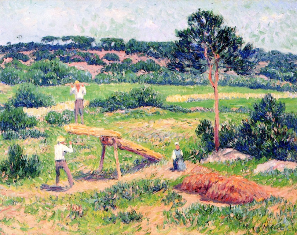 Bretons Working with Wood by Henry Moret,A3(16x12")Poster