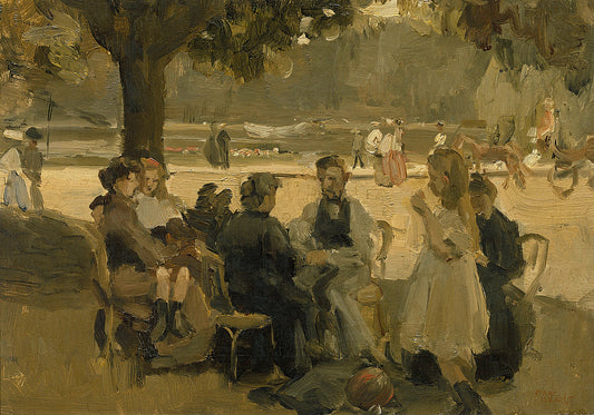 In the Bois de Boulogne, vintage artwork by Isaac Israels, 12x8" (A4) Poster