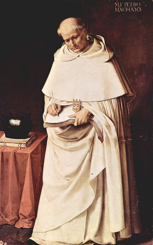 Fra Pedro Machado, vintage artwork by Francisco de Zurbarán, 12x8" (A4) Poster