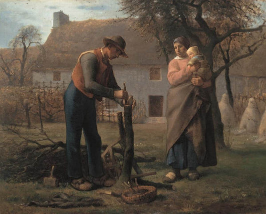 Peasant Grafting a Tree, vintage artwork by Jean-François Millet, A3 (16x12") Poster Print