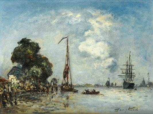 Fishing on the Estuary, vintage artwork by Johan Barthold Jongkind, A3 (16x12") Poster Print