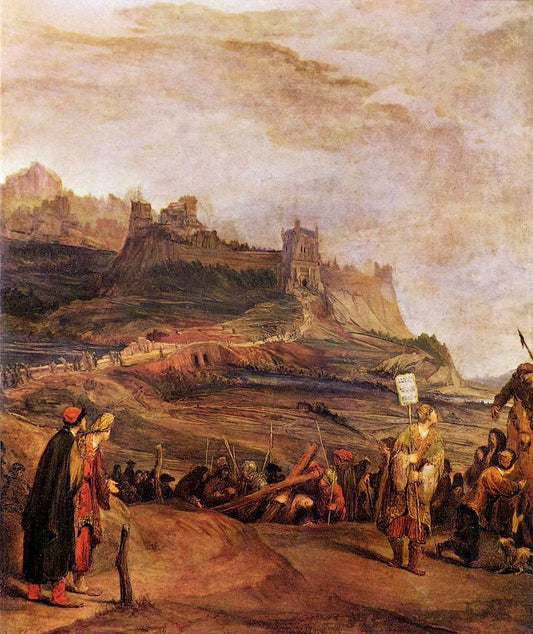 The Way to Golgotha, vintage artwork by Aert de Gelder, 12x8" (A4) Poster
