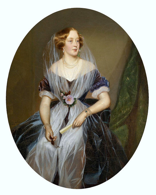 Portrait of a Noble Lady, vintage artwork by Ferdinand Georg Waldmüller, A3 (16x12") Poster Print