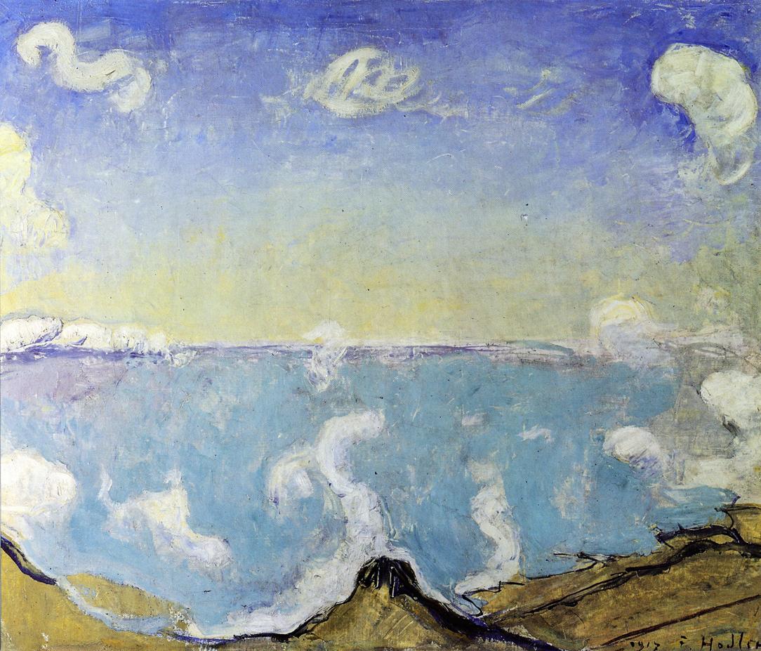 Caux Landscape with Rising Clouds, vintage artwork by Ferdinand Hodler, 12x8" (A4) Poster