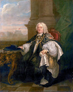 Benjamin Hoadly, Bishop of Winchester, with a View of Sndsor, vintage artwork by William Hogarth, 12x8" (A4) Poster