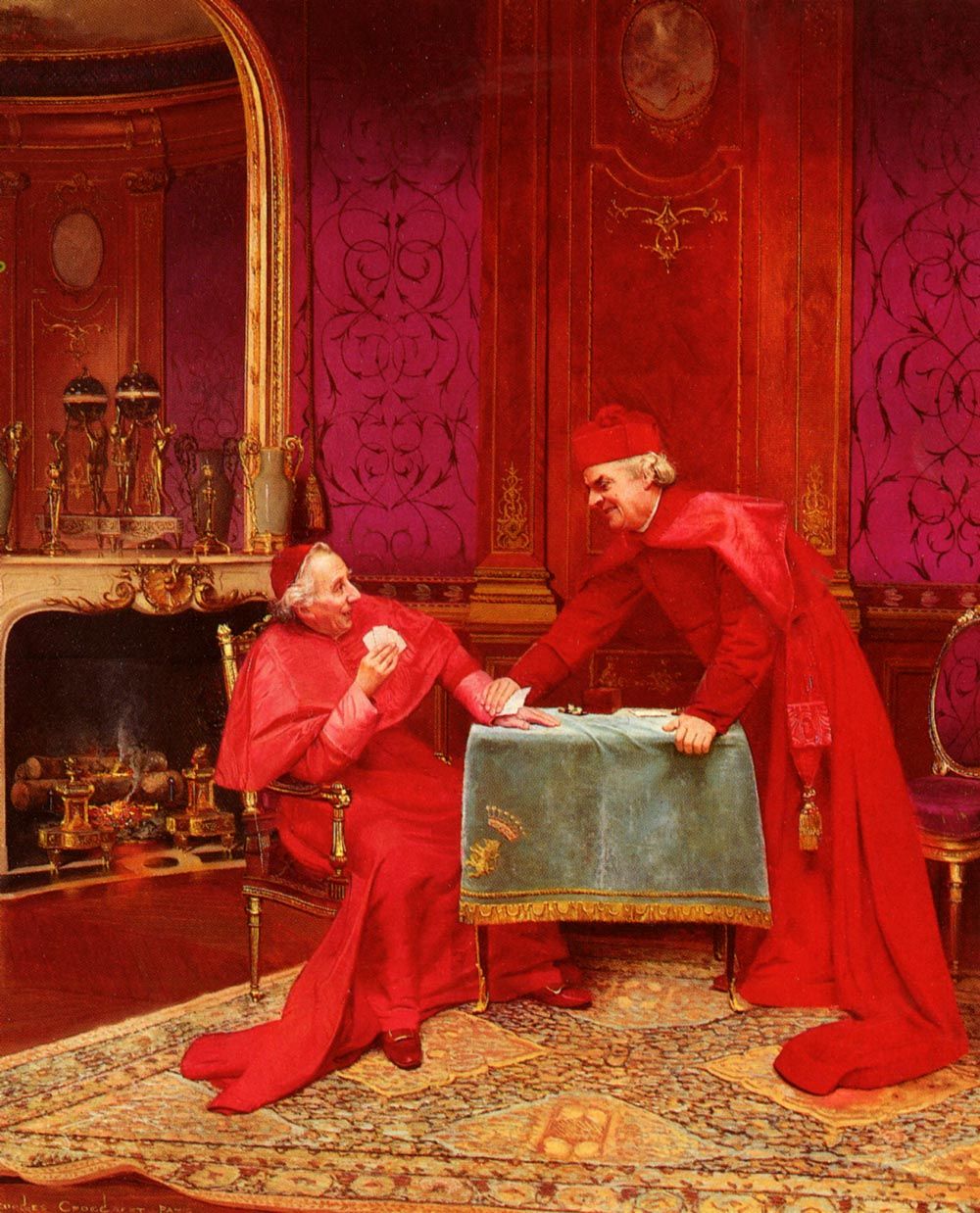 The Winning Hand, vintage artwork by Georges Croegaert, 12x8" (A4) Poster