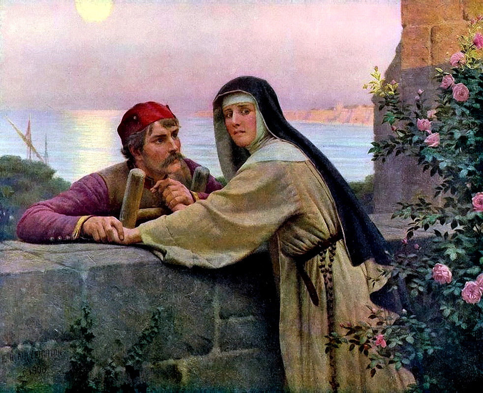Vows, vintage artwork by Edmund Blair Leighton, 12x8" (A4) Poster