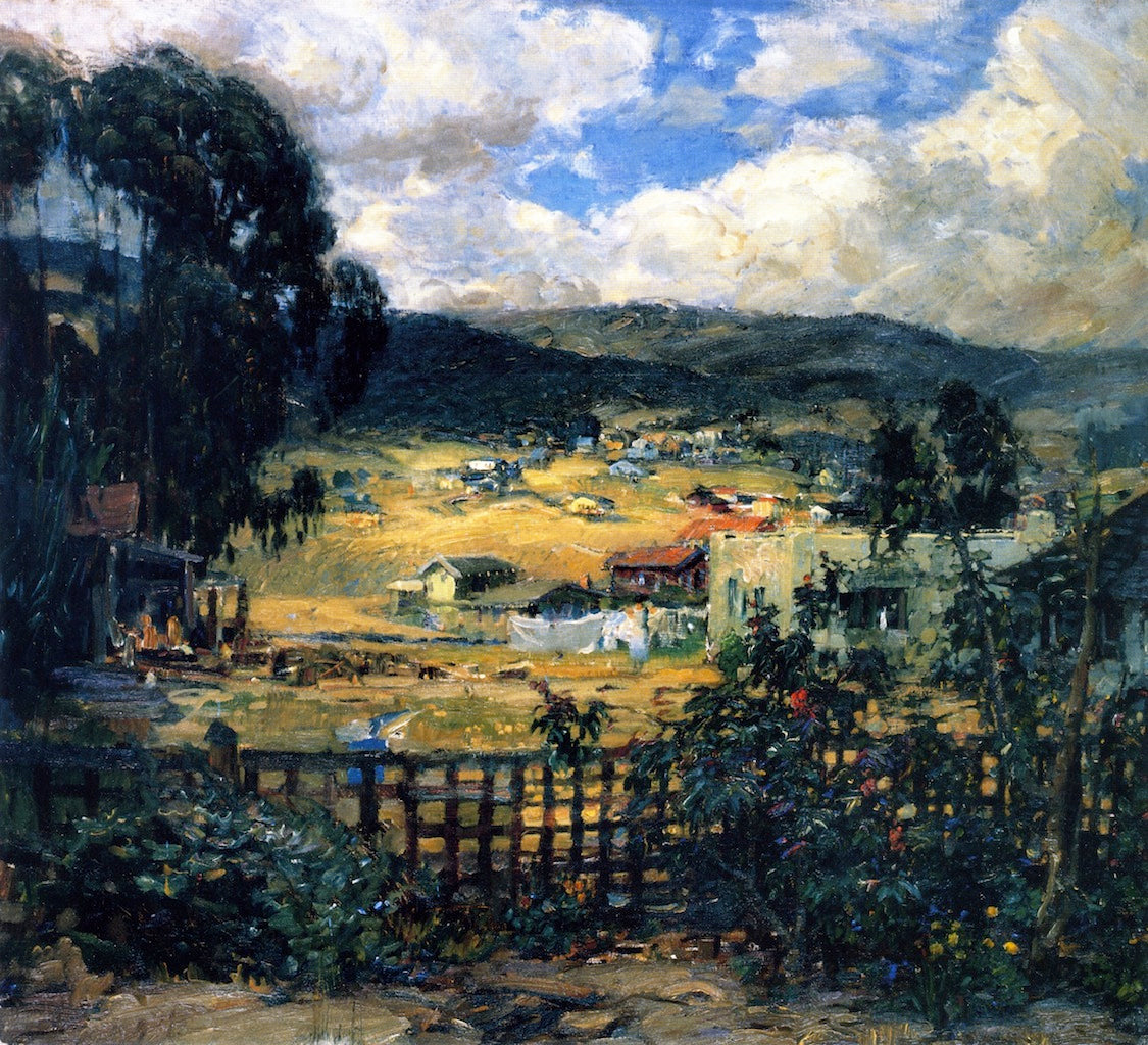 The Garden Fence, vintage artwork by Joseph Kleitsch, 12x8" (A4) Poster
