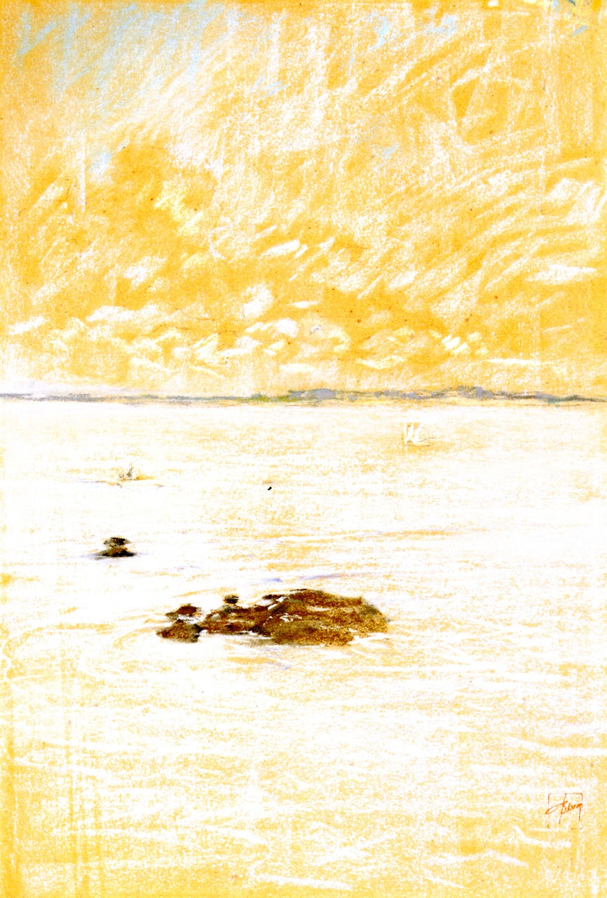 Along the Coast, Japan, vintage artwork by Robert Frederick Blum, 12x8" (A4) Poster