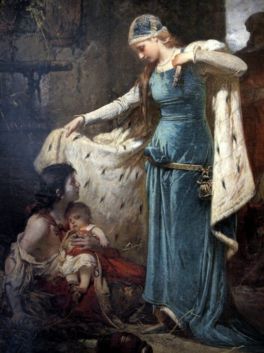 Saint Elizabeth of Hungary, vintage artwork by Sándor Liezen-Mayer, 12x8" (A4) Poster