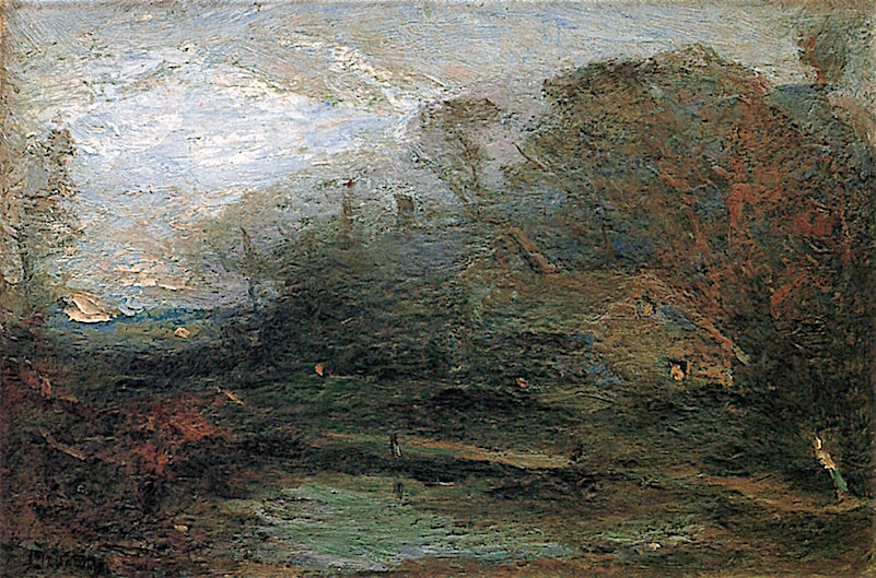 Rouch House at Twilight, vintage artwork by Charles Melville Dewey, 12x8" (A4) Poster