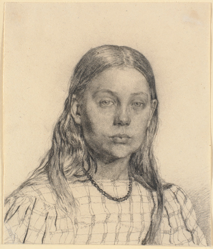 Study of a Girl (Ung Pige. Brystbillede), vintage artwork by Christen Købke, A3 (16x12") Poster Print