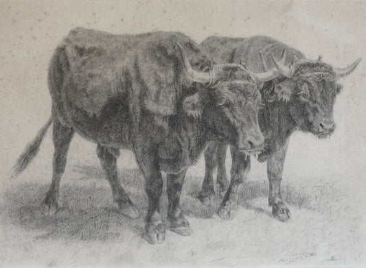Boeufs du Cantal, vintage artwork by Rosa Bonheur, A3 (16x12") Poster Print