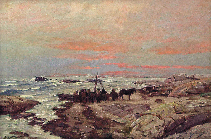 Skibbrudd, vintage artwork by Nils Hansteen, 12x8" (A4) Poster