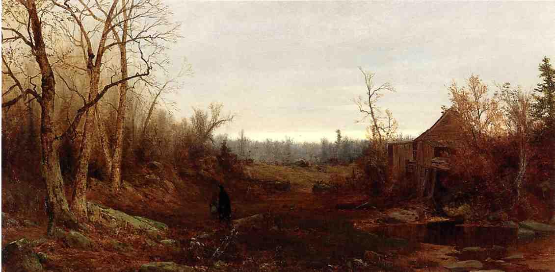 November Day, 1863, vintage artwork by Jervis McEntee, 12x8" (A4) Poster