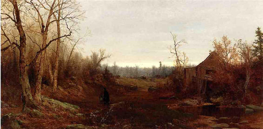 November Day, 1863, vintage artwork by Jervis McEntee, 12x8" (A4) Poster