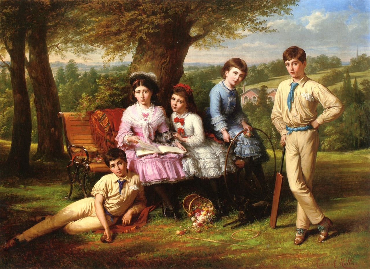 The Johnston Children, vintage artwork by Robert Antoine Müller, A3 (16x12") Poster Print