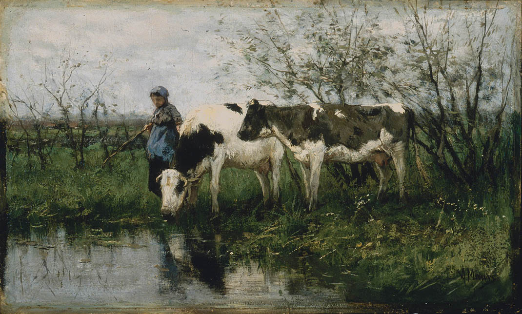 The Cowherd, vintage artwork by Anton Mauve, 12x8" (A4) Poster