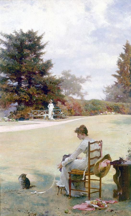 Bright Summer, vintage artwork by Marcus Stone, 12x8" (A4) Poster