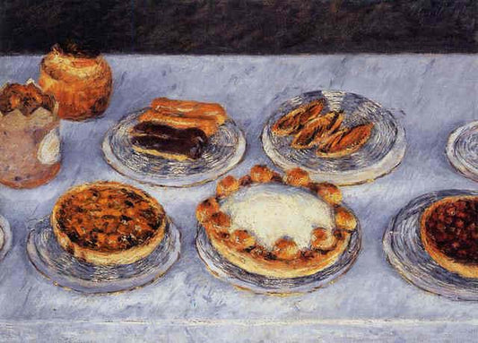 Cakes, vintage artwork by Gustave Caillebotte, 12x8" (A4) Poster