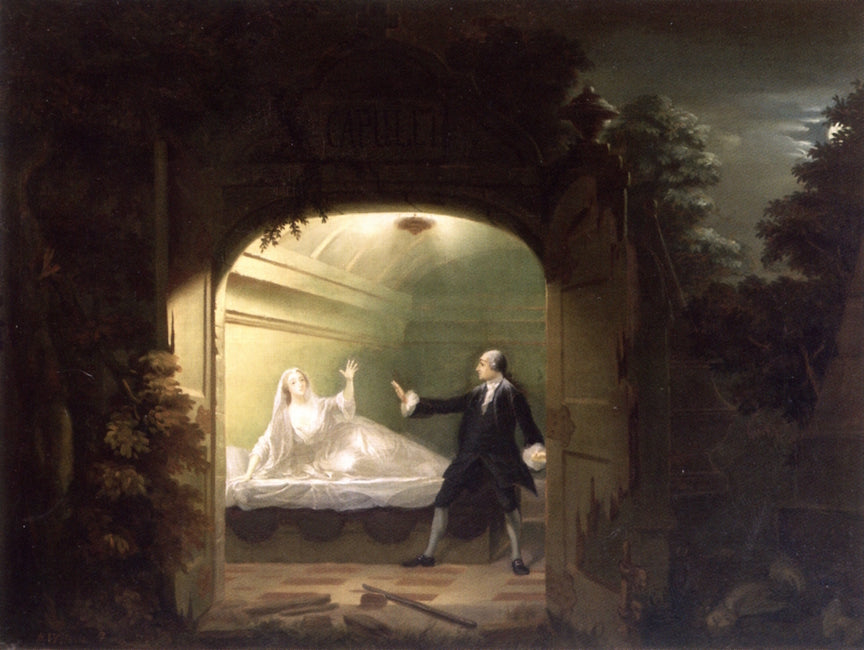 David Garrick and Anne Bellamy in , vintage artwork by Benjamin Wilson, 12x8" (A4) Poster