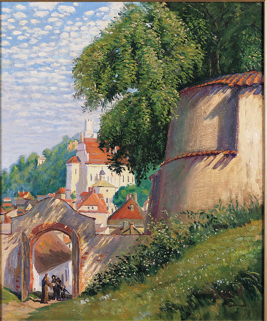Lanscape from Kazimierz, vintage artwork by Edward Okuń, 12x8" (A4) Poster