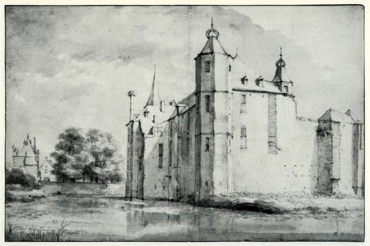 Slot Zuylen in Oud Zuylen Utrecht, vintage artwork by Roelant Roghman, 12x8" (A4) Poster