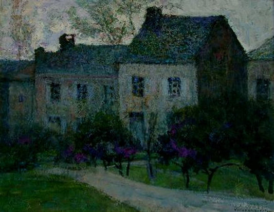 Le Verger devant la maison, vintage artwork by Victor Charreton, 12x8" (A4) Poster