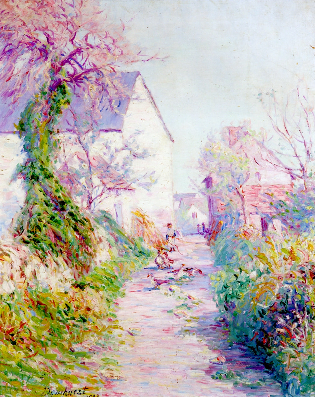 Moving the Geese, vintage artwork by Wynford Dewhurst, 12x8" (A4) Poster