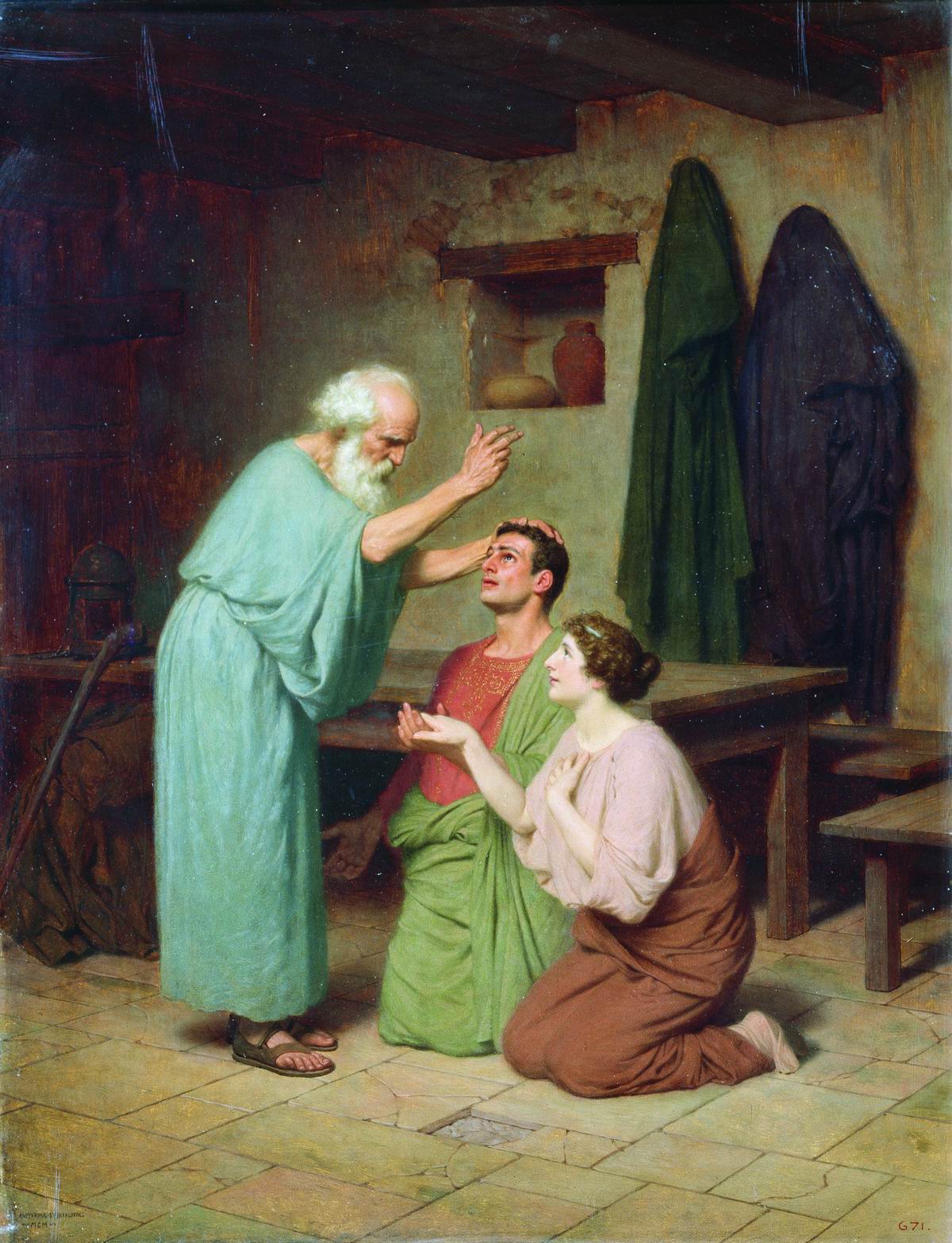 Blessing, vintage artwork by Stefan Bakalowicz, 12x8" (A4) Poster