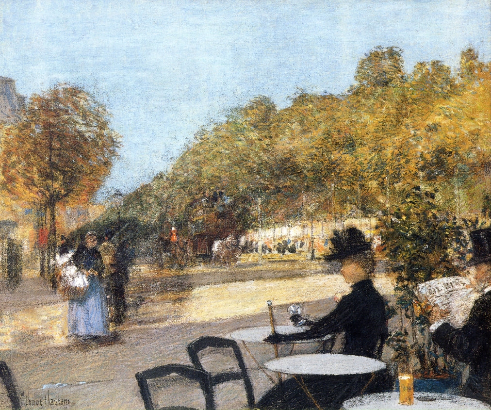 At the Cafe by Childe Hassam,A3(16x12")Poster