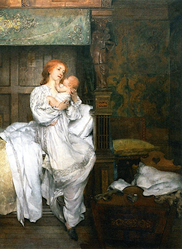Bright Be Thy Noon, vintage artwork by Laura Theresa Alma-Tadema, 12x8" (A4) Poster