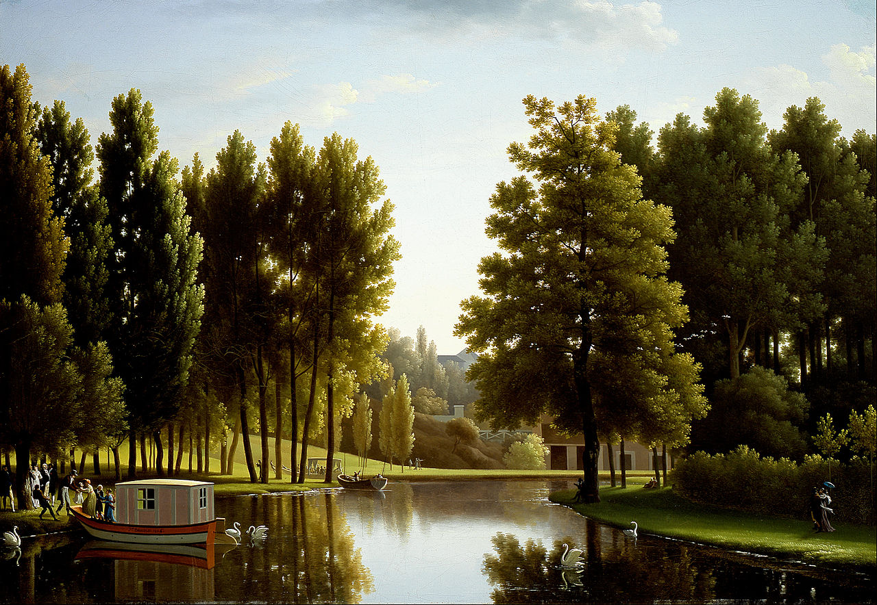 The Park at Mortefontaine, vintage artwork by Jean-Joseph-Xavier Bidauld, 12x8" (A4) Poster