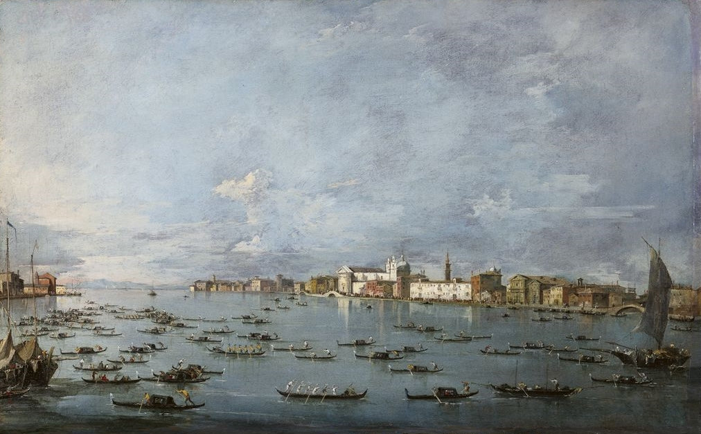 The Fondamenta della Zattere, Venice, vintage artwork by Francesco Guardi, 12x8" (A4) Poster