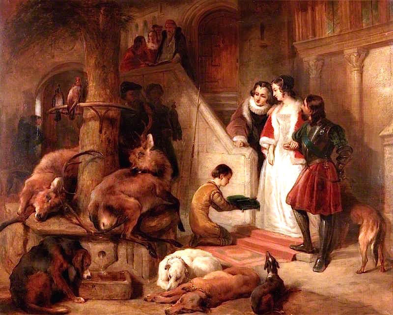 Bolton Court in Olden Times, vintage artwork by Sir Edwin Landseer, A3 (16x12") Poster Print