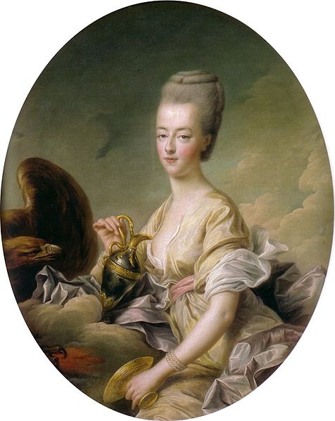 Marie-Antoinette, as Hebe, vintage artwork by François-Hubert Drouais, 12x8" (A4) Poster