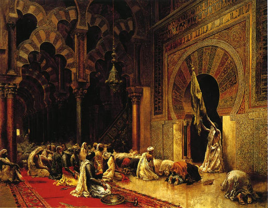 Interior of the Mosque at Cordova, vintage artwork by Edwin Lord Weeks, 12x8" (A4) Poster