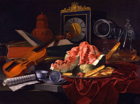 Still life, vintage artwork by Cristoforo Munari, 12x8" (A4) Poster
