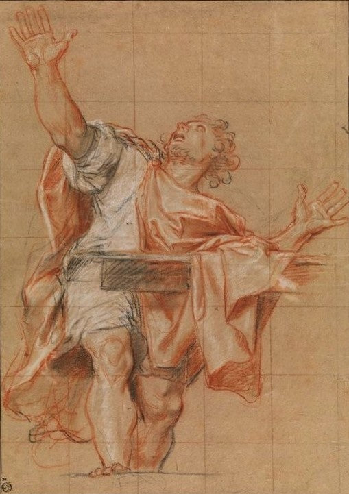 Aeneas Building Carthago, vintage artwork by Antoine Coypel II, 12x8" (A4) Poster