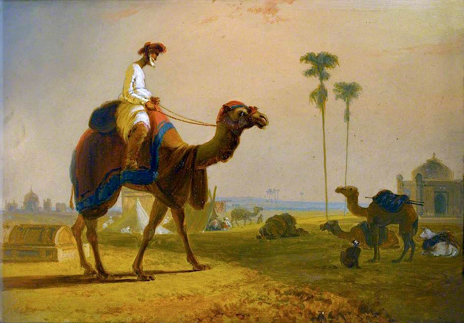 The Hirkarrah Camel (A Scene in the East Indies), vintage artwork by William Daniell, 12x8" (A4) Poster