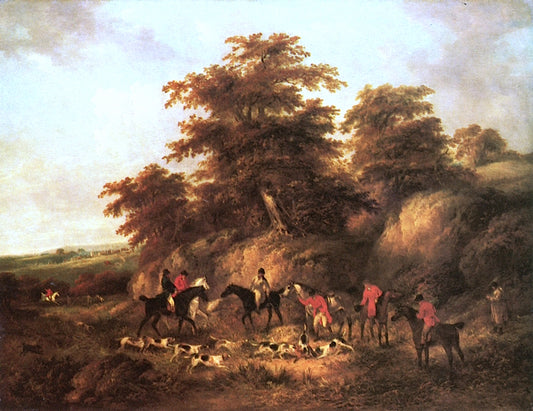 The Death of the Fox, vintage artwork by George Morland, 12x8" (A4) Poster