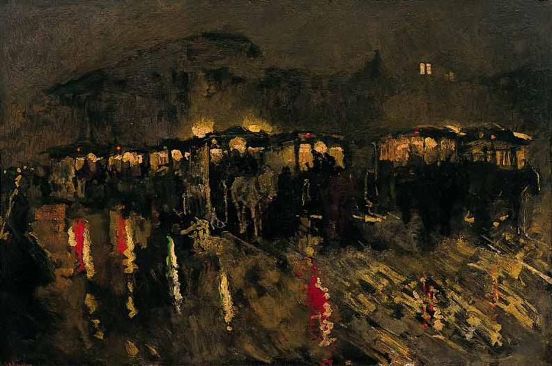  Dam Square in Amsterdam at Night by George Hendrik Breitner,A3(16x12")Poster