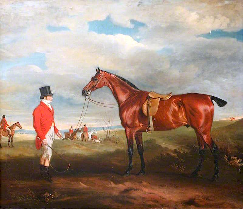 Thomas Strickland, and Horse in the Hunting Field, vintage artwork by John E. Ferneley, Sr, 12x8" (A4) Poster