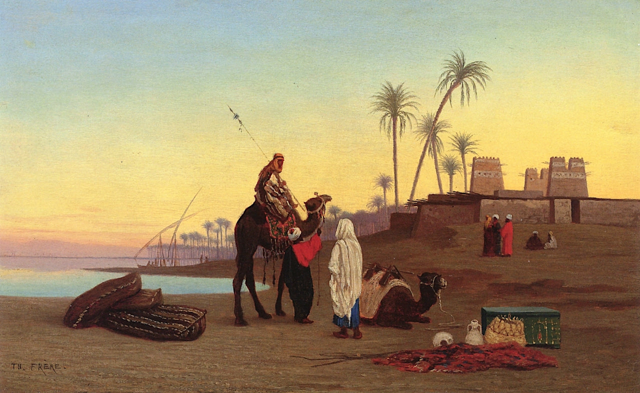 Beleane, Haute Égypte, vintage artwork by Charles Theodore Frère, A3 (16x12") Poster Print