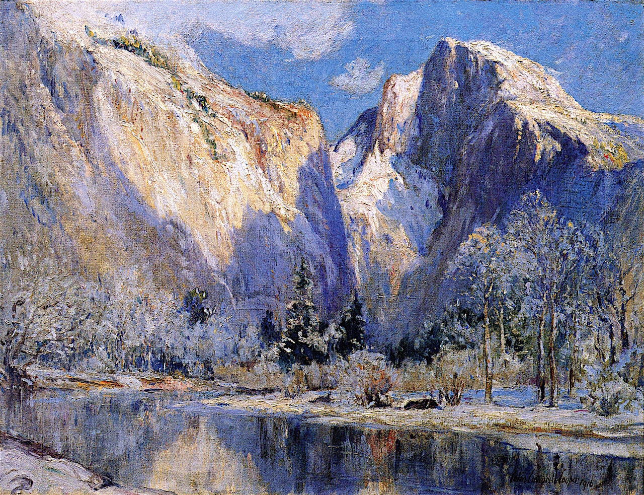 Half Dome, Yosemite, vintage artwork by Colin Campbell Cooper, 12x8" (A4) Poster